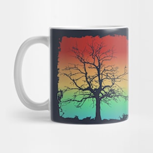 Top Quality Rainbow Colors Tree Silhouette Mug